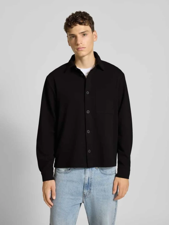 Zdjęcie produktu Koszula casualowa o kroju relaxed fit z lekko fakturowanym wzorem model ‘NEW KODYL’ Only & Sons Czarny