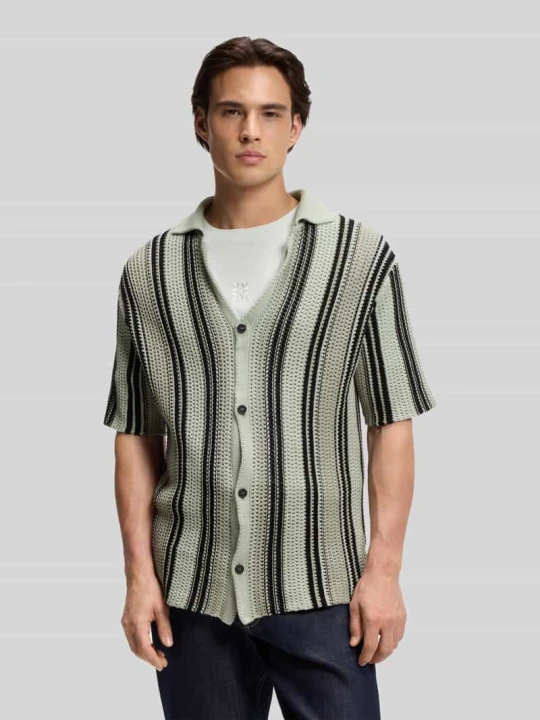 Zdjęcie produktu Koszula casualowa o kroju relaxed fit z dzianiny model 'SEESORN' Hugo Miętowy