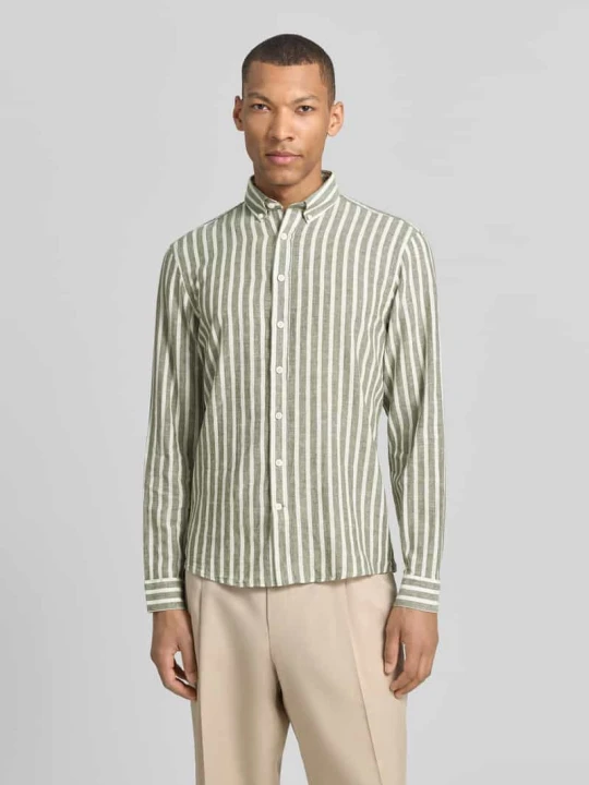 Zdjęcie produktu Koszula casualowa o kroju relaxed fit z kołnierzykiem typu button down lindbergh Oliwkowy