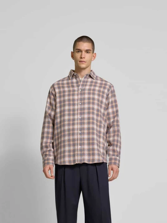 Zdjęcie produktu Koszula casualowa o kroju relaxed fit z listwą guzikową Wood Wood Jasnoszary