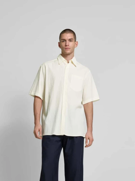 Zdjęcie produktu Koszula casualowa o kroju relaxed fit z listwą guzikową Wood Wood Biały
