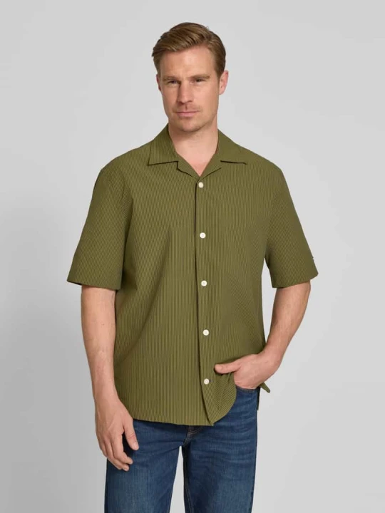 Zdjęcie produktu Koszula casualowa o kroju relaxed fit z materiału seersucker Tommy Hilfiger Khaki