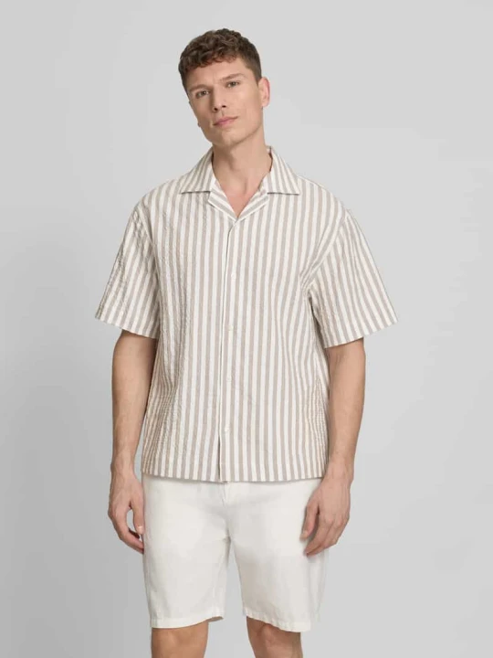 Zdjęcie produktu Koszula casualowa o kroju relaxed fit z mieszanka bawełny model 'ESPINO' Hugo Jasnobrązowy