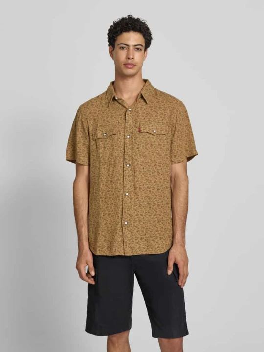 Zdjęcie produktu koszula casualowa o kroju relaxed fit z mieszanka lnu i wiskozy model 'WESTERN' Levi's Beżowy