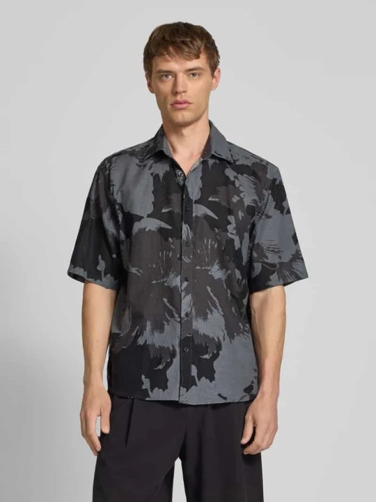 Zdjęcie produktu Koszula casualowa o kroju relaxed fit z mieszanki bawełny i lnu model ‘CAIDEN’ Only & Sons Czarny