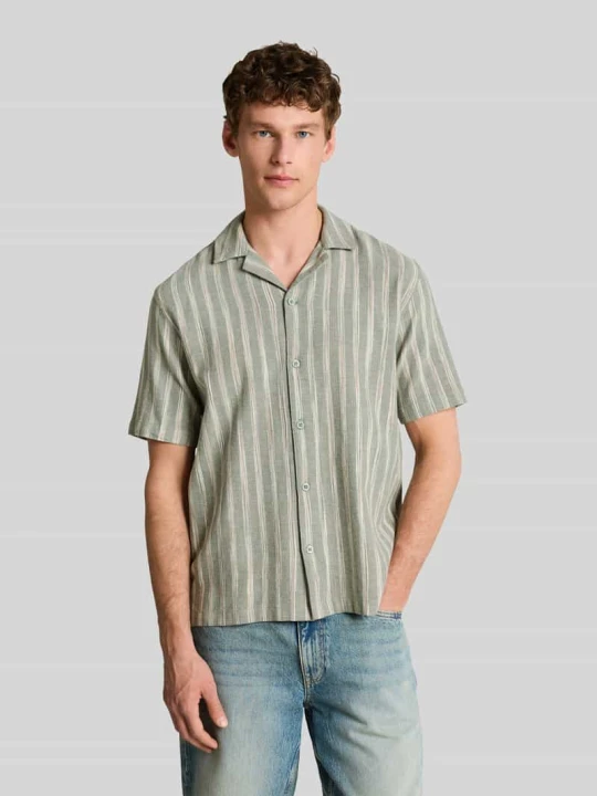 Zdjęcie produktu Koszula casualowa o kroju relaxed fit z mieszanki bawełny i lnu Tom Tailor Oliwkowy