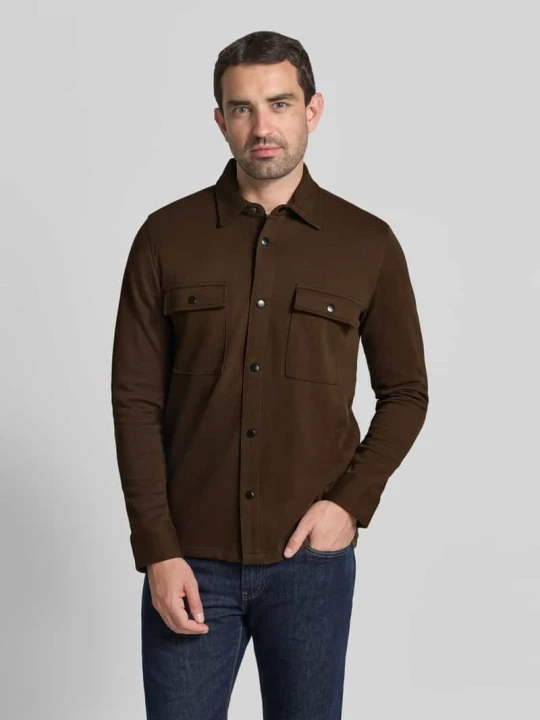 Zdjęcie produktu Koszula casualowa o kroju relaxed fit z mieszanki bawełny model 'JACKIE' Selected Czekoladowy