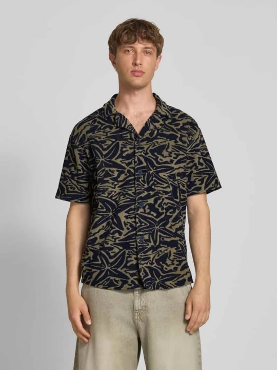 Zdjęcie produktu Koszula casualowa o kroju relaxed fit z froty model ‘SEARL’ Only & Sons Ciemnoniebieski