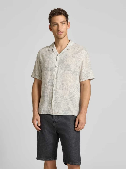 Zdjęcie produktu Koszula casualowa o kroju relaxed fit z mieszanki lnu i lyocellu Calvin Klein Piaskowy