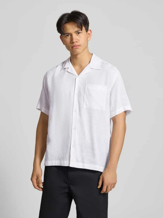 Zdjęcie produktu koszula casualowa o kroju relaxed fit z mieszanki lnu i wiskozy model 'LAURENCE' Only & Sons Biały