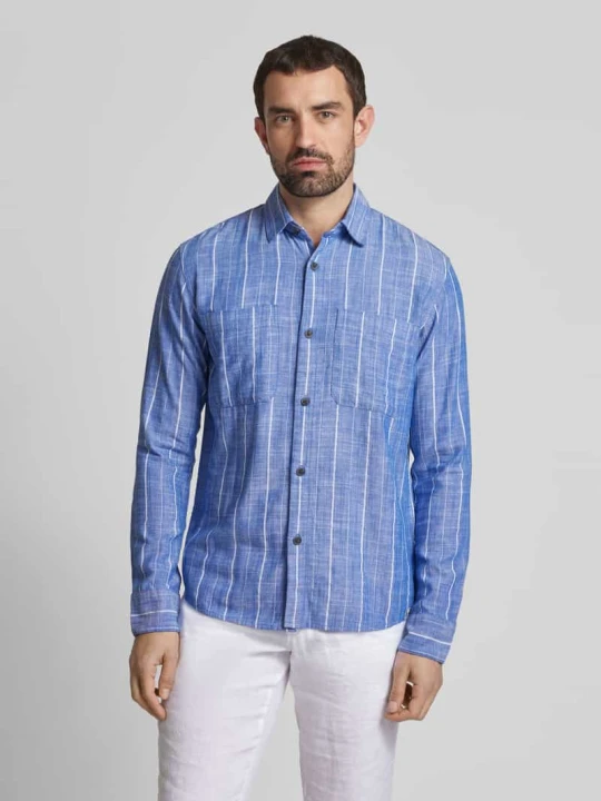Zdjęcie produktu Koszula casualowa o kroju relaxed fit z mieszanki wiskozy z dodatkiem lnu Tom Tailor Niebieski