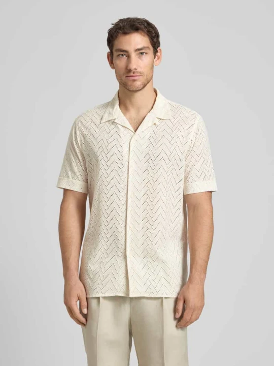 Zdjęcie produktu Koszula casualowa o kroju relaxed fit z perforowaniem model 'Honolulu' Antony Morato Złamany biały