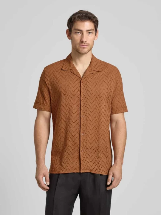 Zdjęcie produktu Koszula casualowa o kroju relaxed fit z perforowaniem model 'Honolulu' Antony Morato Średniobrązowy