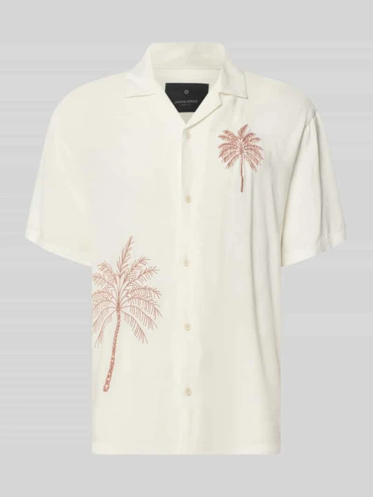 Zdjęcie produktu Koszula casualowa o kroju relaxed fit z wiskozy z haftami Jack&Jones Biały
