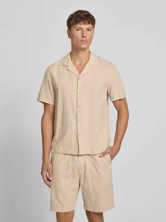 Zdjęcie produktu Koszula casualowa o kroju resort z czystej bawełny s.Oliver Beżowy
