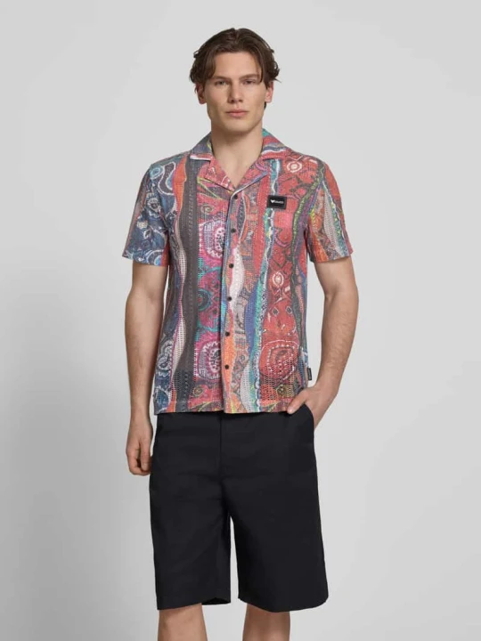 Zdjęcie produktu Koszula casualowa o kroju slim fit w imitacji dzianiny model 'resort' COLUCCI Czerwony