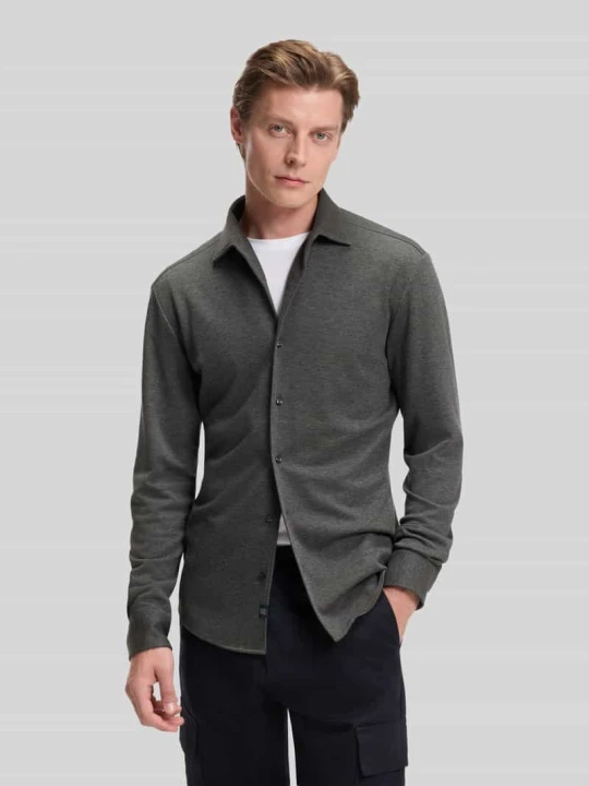 Zdjęcie produktu Koszula casualowa o kroju slim fit z bawełnianego dżerseju model ‘H-RUDY’ – BECKHAM x BOSS Średnioszary