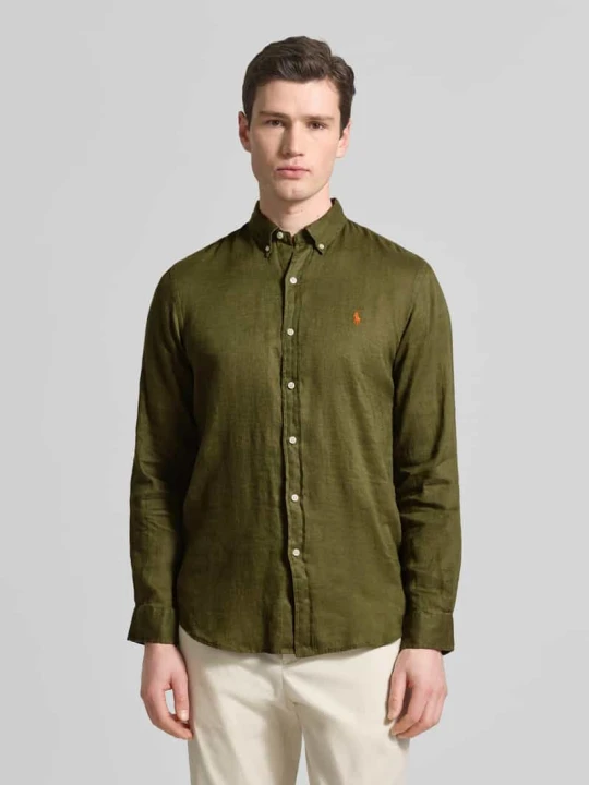 Zdjęcie produktu Koszula casualowa o kroju slim fit z czystego lnu Polo Ralph Lauren Oliwkowy