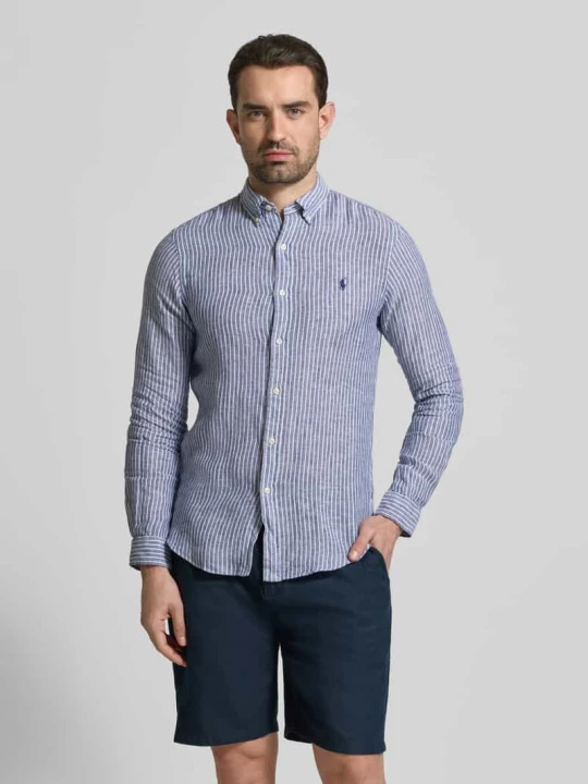 Zdjęcie produktu Koszula casualowa o kroju slim fit z czystego lnu Polo Ralph Lauren Granatowy