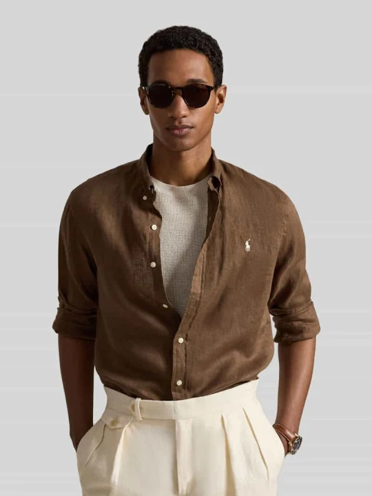 Zdjęcie produktu Koszula casualowa o kroju slim fit z czystego lnu Polo Ralph Lauren Średniobrązowy