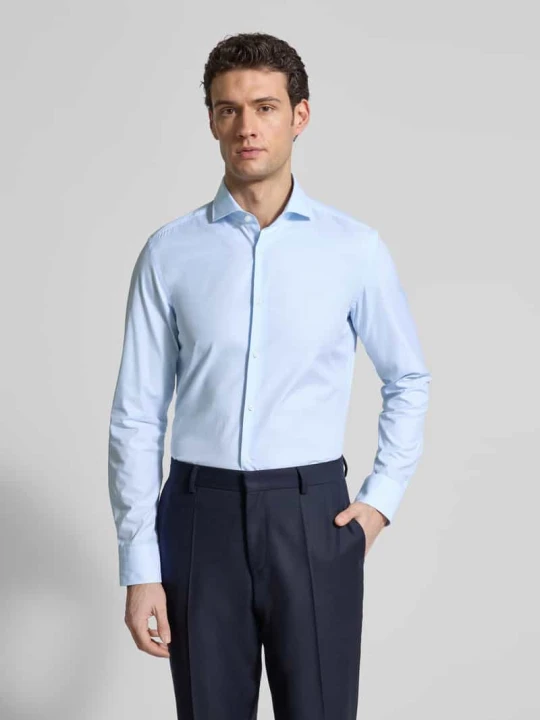 Zdjęcie produktu koszula casualowa o kroju slim fit z czystej bawełny Boss Błękitny