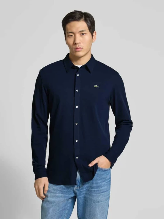 Zdjęcie produktu koszula casualowa o kroju slim fit z czystej bawełny Lacoste Niebieski