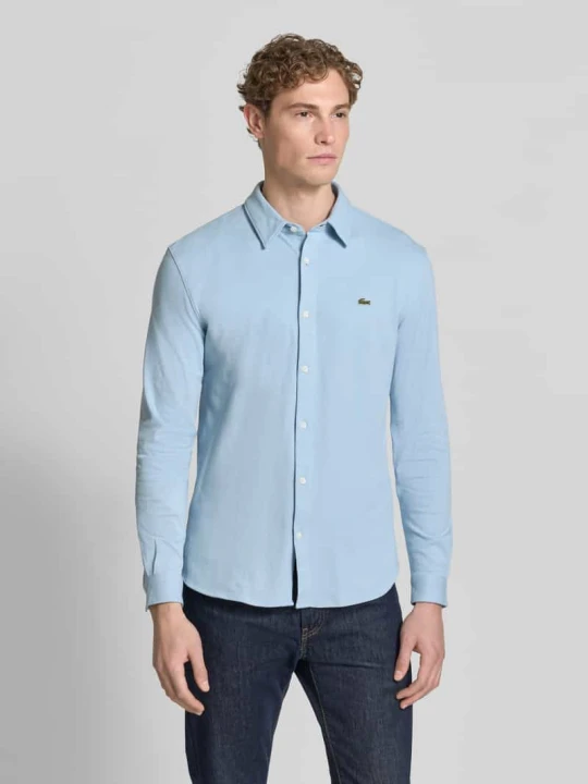 Zdjęcie produktu koszula casualowa o kroju slim fit z czystej bawełny Lacoste Jasnoniebieski