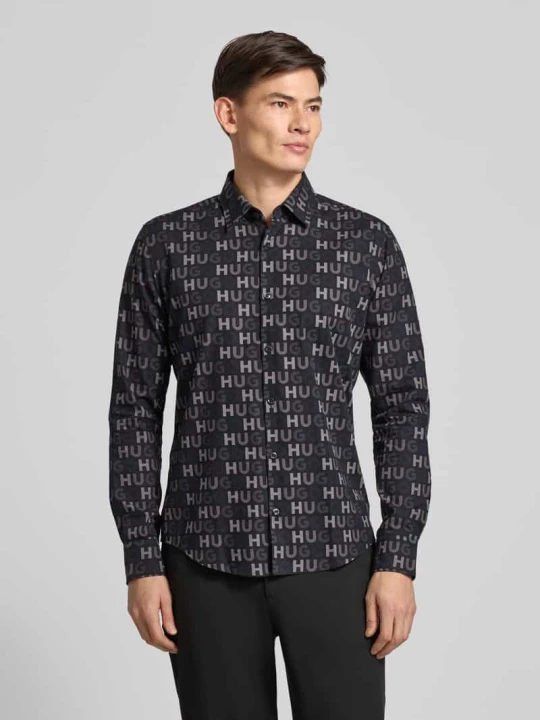 Zdjęcie produktu Koszula casualowa o kroju slim fit z czystej bawełny Model 'ERMO' Hugo Czarny