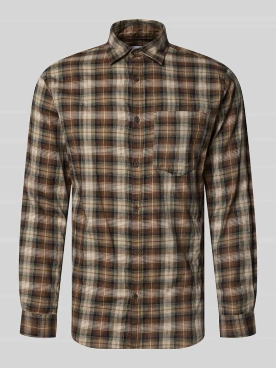 Zdjęcie produktu koszula casualowa o kroju slim fit z czystej bawełny model 'James' Jack&Jones Czekoladowy