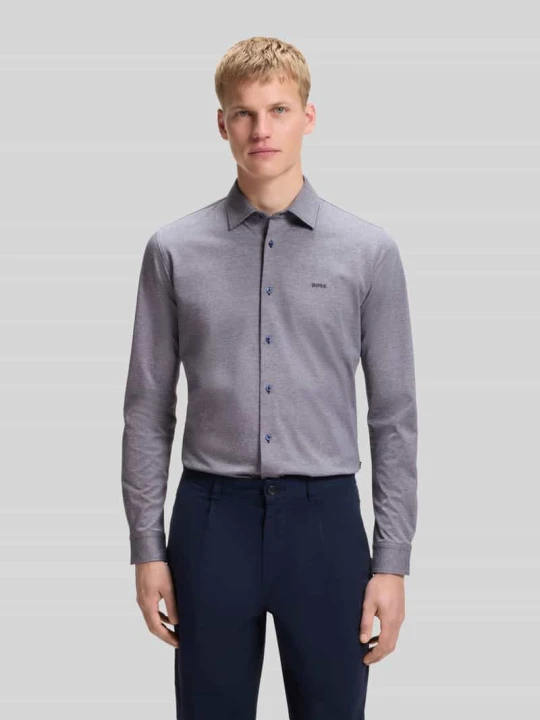 Zdjęcie produktu koszula casualowa o kroju slim fit z czystej bawełny model 'Mysoft_2' Boss Granatowy