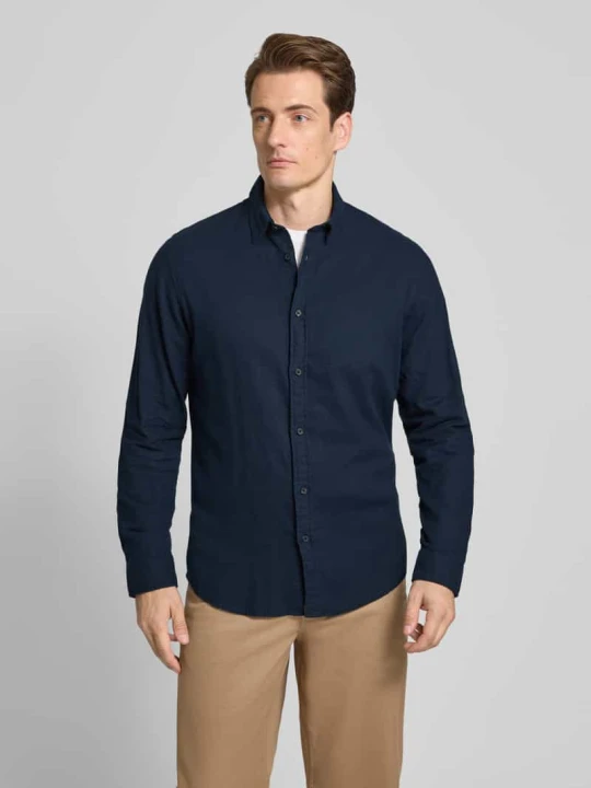 Zdjęcie produktu Koszula casualowa o kroju slim fit z czystej bawełny model ‘SLIMOWEN’ Selected Homme Granatowy