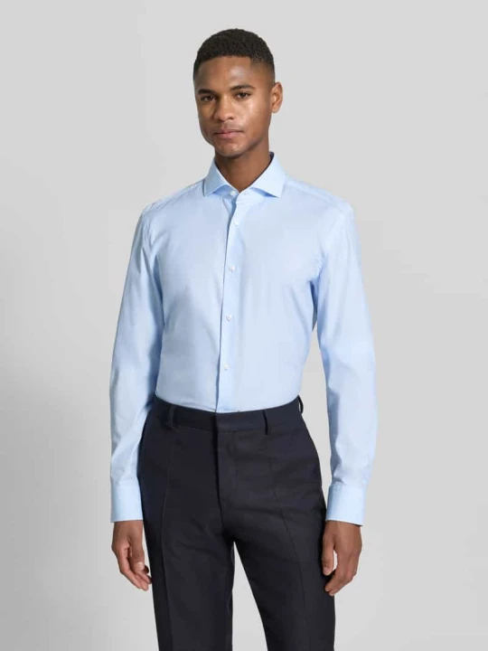 Zdjęcie produktu Koszula casualowa o kroju slim fit z czystej bawełny z bardzo długim rękawem model 'H-HANK-SP' Boss Błękitny