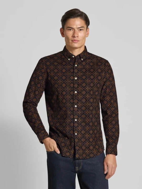 Zdjęcie produktu Koszula casualowa o kroju slim fit z kołnierzykiem typu button down MCNEAL Ciemnoniebieski