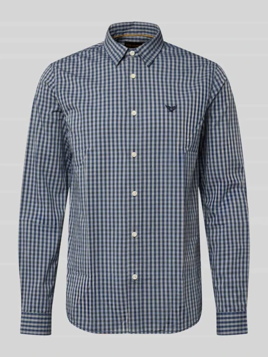 Zdjęcie produktu Koszula casualowa o kroju slim fit z kołnierzykiem typu kent i wyhaftowanym logo PME Legend Granatowy