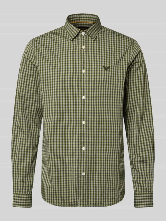 Zdjęcie produktu Koszula casualowa o kroju slim fit z kołnierzykiem typu kent i wyhaftowanym logo PME Legend Zielony