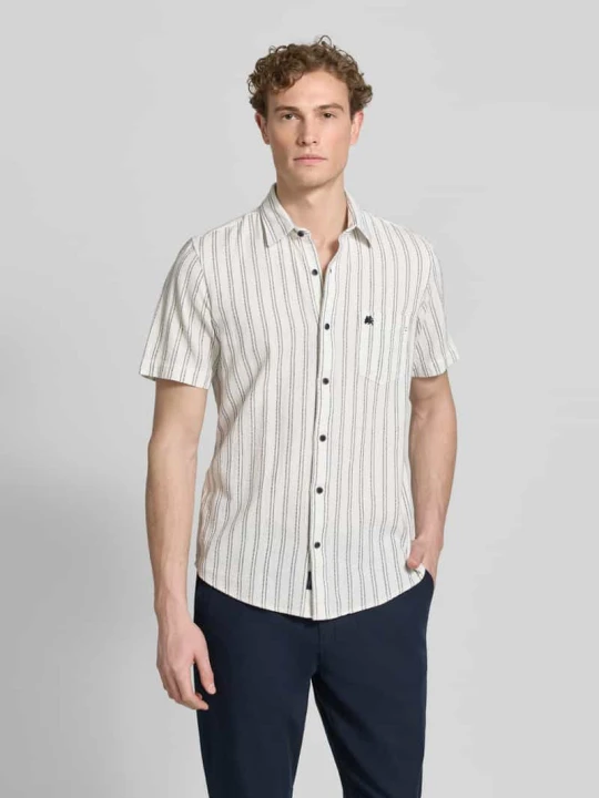Zdjęcie produktu koszula casualowa o kroju slim fit z kołnierzykiem typu kent Lerros Złamany biały