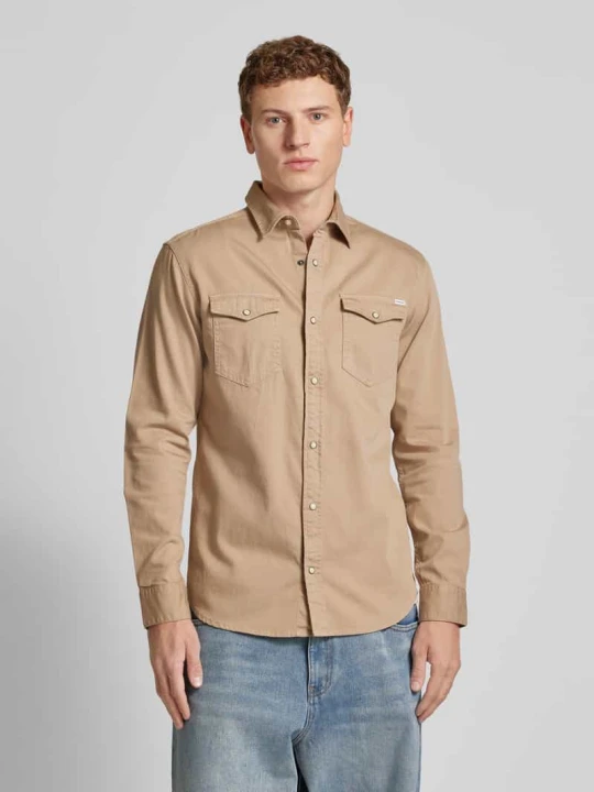 Zdjęcie produktu Koszula casualowa o kroju slim fit z kołnierzykiem typu kent model ‘ESHERIDAN’ Jack&Jones Beżowy