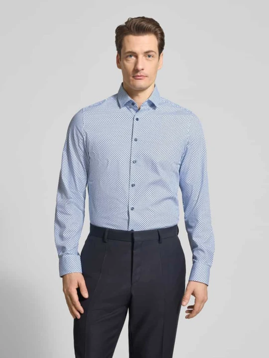 Zdjęcie produktu Koszula casual krój slim fit z kołnierzykiem kent OLYMP Level 5 Błękitny