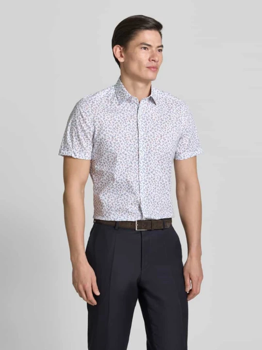Zdjęcie produktu Koszula casualowa o kroju slim fit z kwiatowym nadrukiem na całej powierzchni OLYMP Level 5 Biały