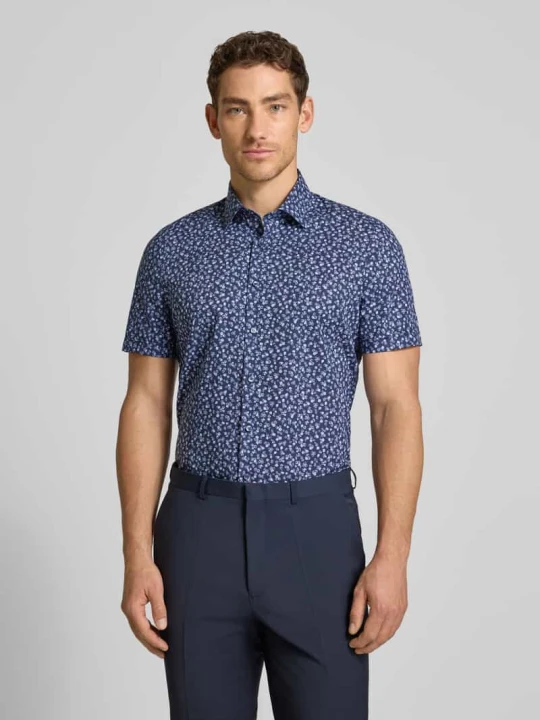 Zdjęcie produktu Koszula casualowa o kroju slim fit z kwiatowym nadrukiem na całej powierzchni OLYMP Level 5 Granatowy