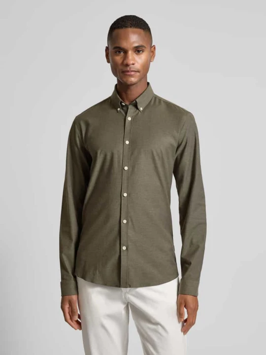 Zdjęcie produktu Koszula casualowa o kroju slim fit z listwą guzikową model ‘Oxford’ lindbergh Oliwkowy
