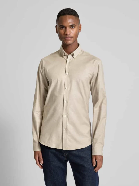 Zdjęcie produktu Koszula casualowa o kroju slim fit z listwą guzikową model ‘Oxford’ lindbergh Beżowy