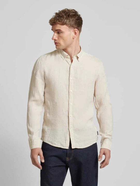 Zdjęcie produktu Koszula casualowa o kroju Slim Fit z lnu Michael Kors Khaki