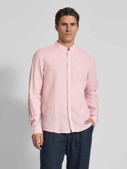 Zdjęcie produktu Koszula casualowa o kroju slim fit z lnu model ‘Anton’ Casual Friday Morelowy