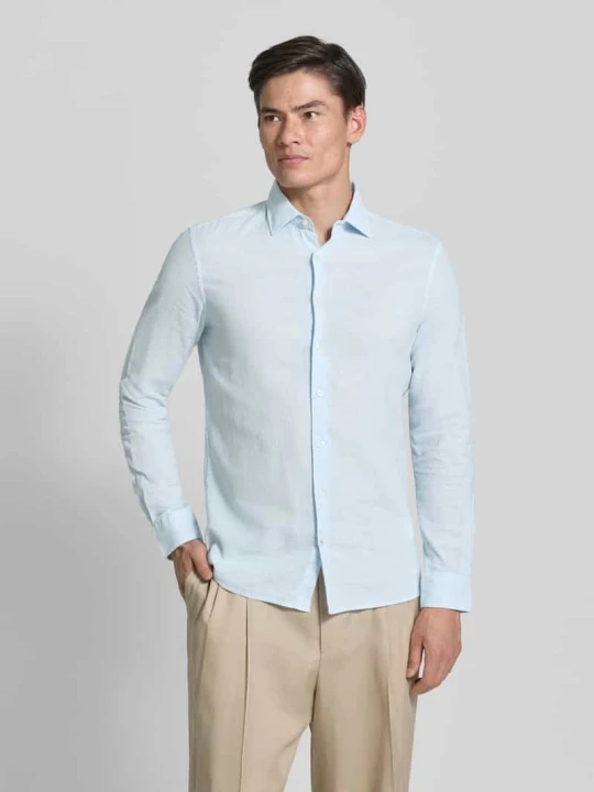 Zdjęcie produktu koszula casualowa o kroju slim fit z mieszanka lnu model 'Steven' CINQUE Jasnoniebieski