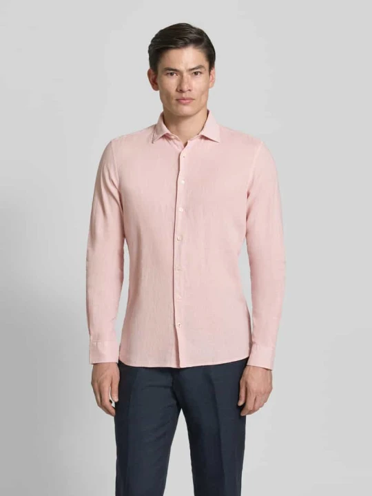 Zdjęcie produktu koszula casualowa o kroju slim fit z mieszanka lnu model 'Steven' CINQUE Mocnoróżowy