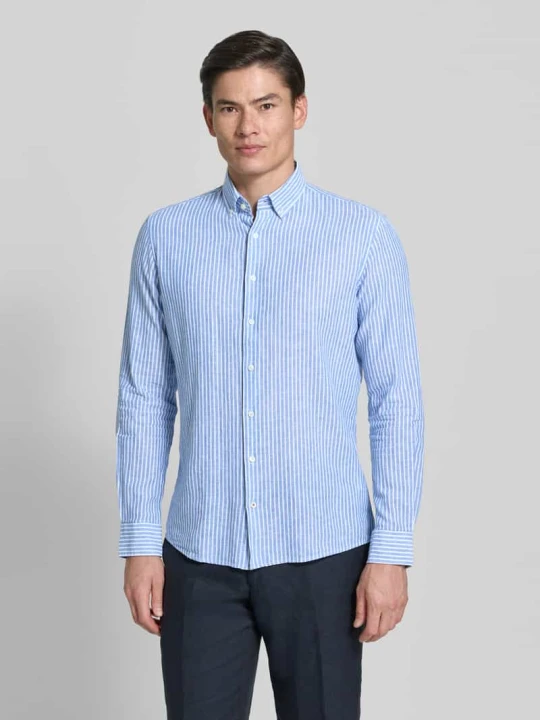 Zdjęcie produktu koszula casualowa o kroju slim fit z mieszanka lnu model 'Stone' CINQUE Jasnoniebieski