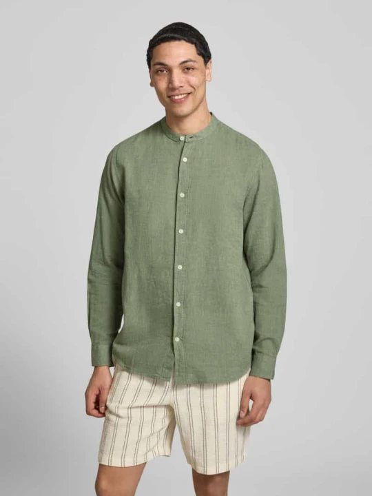 Zdjęcie produktu Koszula casualowa o kroju slim fit z mieszanki bawełny i lnu model 'CAIDEN' Only & Sons Jasnozielony