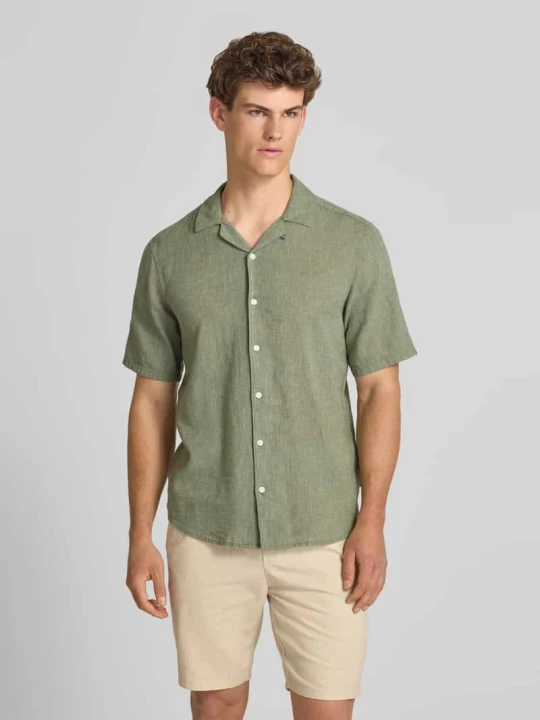 Zdjęcie produktu Koszula casualowa o kroju slim fit z mieszanki bawełny i lnu model 'CAIDEN' Only & Sons Jasnozielony