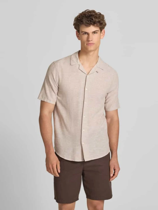 Zdjęcie produktu Koszula casualowa o kroju slim fit z mieszanki bawełny i lnu model 'CAIDEN' Only & Sons Beżowy